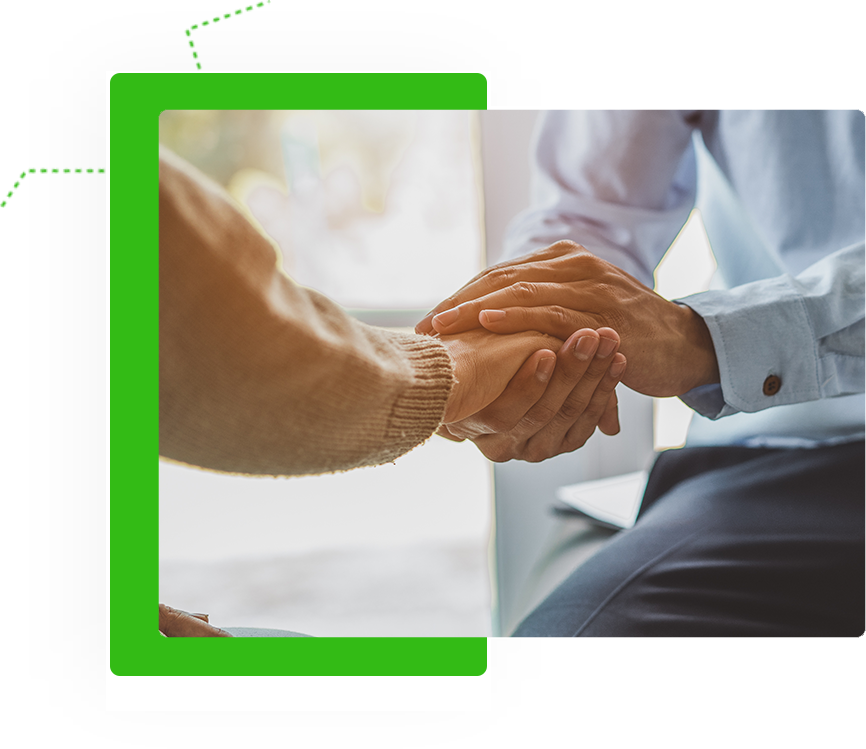 therapist holding hand of patient on a cbt for substance abuse in florida